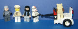 4 RARE RETIRED STAR WARS MINIGIFURES (EPISODES 4/5/6): LUKE SKYWALKER, TROOPER, HOTH REBEL, IMPERIAL OFFICER PLUS 1 FREE EWOK (KIT ITEM SET 28) & A CARRIAGE FOR THE WOUNDED: 45 PIECES