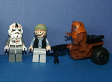 4, NOW RARE, RETIRED LEGO MINIFIGURES COLLECTIBLES FROM STAR WARS (EPISODES 4/5/6): 2 AT-AT DRIVERS, TROOPER, WICKET, EWOK PLUS TOOL & GUN CART & TRAVEL CART AND MORE (55PCS). SET 29, NOT PLAYED WITH