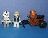 4, NOW RARE, RETIRED LEGO MINIFIGURES COLLECTIBLES FROM STAR WARS (EPISODES 4/5/6): 2 AT-AT DRIVERS, TROOPER, WICKET, EWOK PLUS TOOL & GUN CART & TRAVEL CART AND MORE (55PCS). SET 29, NOT PLAYED WITH