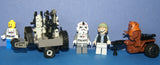 4, NOW RARE, RETIRED LEGO MINIFIGURES COLLECTIBLES FROM STAR WARS (EPISODES 4/5/6): 2 AT-AT DRIVERS, TROOPER, WICKET, EWOK PLUS TOOL & GUN CART & TRAVEL CART AND MORE (55PCS). SET 29, NOT PLAYED WITH