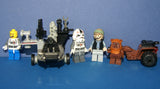 4, NOW RARE, RETIRED LEGO MINIFIGURES COLLECTIBLES FROM STAR WARS (EPISODES 4/5/6): 2 AT-AT DRIVERS, TROOPER, WICKET, EWOK PLUS TOOL & GUN CART & TRAVEL CART AND MORE (55PCS). SET 29, NOT PLAYED WITH