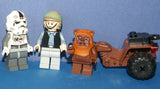 4, NOW RARE, RETIRED LEGO MINIFIGURES COLLECTIBLES FROM STAR WARS (EPISODES 4/5/6): 2 AT-AT DRIVERS, TROOPER, WICKET, EWOK PLUS TOOL & GUN CART & TRAVEL CART AND MORE (55PCS). SET 29, NOT PLAYED WITH