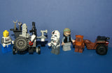 4, NOW RARE, RETIRED LEGO MINIFIGURES COLLECTIBLES FROM STAR WARS (EPISODES 4/5/6): 2 AT-AT DRIVERS, TROOPER, WICKET, EWOK PLUS TOOL & GUN CART & TRAVEL CART AND MORE (55PCS). SET 29, NOT PLAYED WITH