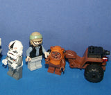 4, NOW RARE, RETIRED LEGO MINIFIGURES COLLECTIBLES FROM STAR WARS (EPISODES 4/5/6): 2 AT-AT DRIVERS, TROOPER, WICKET, EWOK PLUS TOOL & GUN CART & TRAVEL CART AND MORE (55PCS). SET 29, NOT PLAYED WITH