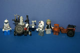 4, NOW RARE, RETIRED LEGO MINIFIGURES COLLECTIBLES FROM STAR WARS (EPISODES 4/5/6): 2 AT-AT DRIVERS, TROOPER, WICKET, EWOK PLUS TOOL & GUN CART & TRAVEL CART AND MORE (55PCS). SET 29, NOT PLAYED WITH