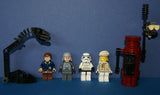 LEGO STAR WARS (EPISODES 4/5/6). 5 NEW, NOW RARE RETIRED MINIFIGURES COLLECTIBLES MFS: HAN SOLO, GENERAL VEERS, REBEL, STORM TROOPER, BATTLE DROID, 1 CRANE & SPY SPOTTING TOWER (KIT SET ITEM 32) 46 PIECES (DISPLAY)