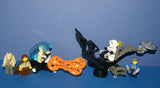 NOW VERY RARE RETIRED LEGO STAR WARS MFS COLLECTIBLES (EPISODE 1): 5 MINIFIGURES: QUI-GON JINN, ANAKIN SKYWALKER, JAR JAR BINGS, PADME NABERRIE, CLONE TROOPER + GIGANTIC ROBOT DROID & 1 DEFENSE CART (KIT SET ITEM 38) 75 PIECES