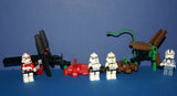 4 NOW RARE RETIRED BUT NEW DIFFERENT LEGO MINIFIGURES COLLECTIBLES FROM STAR WARS (EPISODE 3): 3 CLONE TROOPERS, 1 CLONE PILOT AND 2 SKY OPERATED DROID MACHINES 7655 (Item 40) 50 PIECES