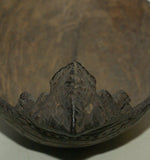 Rare Old “Big Man” Coconut Shell Cannibal Spoon or Ompi from the Azera (Adzera) People, Markham Valley, Morobe Province. Papua New Guinea. Private Collection, Mid 20th Century. ITEM SP4C, Good patina. Frogmouth handle