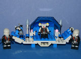 8 LEGO MINIFIGURES, NOW RARE & RETIRED, FROM SPACE POLICE: 2 DIFF KRANXX SP093, RENCH SP110, SQUIDTRON SP111, 2 SKULL TWINS SP101, 3 DIFFERENT SPACE POLICEMEN SP104, SP106, THRONE WITH BUILT-IN DEFENSE SYSTEM (127 PIECES) KIT: SET 48