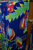 HIGH QUALITY HAND PAINTED TEXTILE FABRIC SARONG SIGNED BY THE ARTIST: DETAILED MOTIFS OF AQUATIC PLANTS & FISH 70" x 48" (no 27)