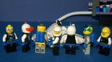 7, NOW VERY RARE, RETIRED LEGO MINIFIGURES (YEAR 2002): SPACE UNITRON & ICE PLANET. PLUS 2 CUSTOM BUILDS ICE JET MOBILE & ICE OUTPOST TO REFUEL, DRINK & FOR MEDICAL EMERGENCIES, LOADS OF ACCESSORIES (ITEM SET 50) 96 PIECES