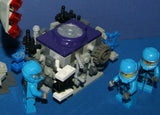 LEGO, 6 NOW RARE RETIRED ALIEN CONQUEST MINIFIGURES: ALIEN TROOPERS AC003, ALIEN DEFENSE UNIT SOLDIER AC016 + 2 UNIQUE CUSTOM BUILDS: ROCKET LAUNCH TOWER & ROCKET, ASTONAUT TOOL BENCH 194 PCS. (KIT ITEM SET 51)