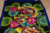 HIGH QUALITY HAND PAINTED TEXTILE FABRIC SARONG, SIGNED BY THE ARTIST. VIBRANT COLORS & VERY DETAILED MOTIFS OF FISH & LOTUS, LILY PADS, 70” x 48” (no 20B)