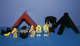 LEGO NOW RARE RETIRED (NEW) MINIFIGURES & 5 BUILDS: 4 PHARAOH QUEST MFS: ARCHIBALD HALE 7327, JAKE RAINES, 2 ZOMBIE MUMMIES + GOLD STAFF, THRONE, ARK OF THE COVENANT, TENT, BLACK PYRAMID OF THE DEAD (117 PCS). KIT ITEM SET 56