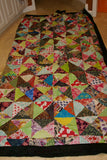 HAND MADE UNIQUE LARGE COTTON ONE OF A KIND MULTICOLOR BOHEMIAN CRAZY QUILT, BATIK PATCHWORK FROM JAVA, INDONESIA 92” x 92” DECORATOR DESIGNER COLLECTOR BEDSPREAD COMFORTER THROW SOFA COVER WALL DÉCOR BEACH BLANKET TABLECLOTH BEAUTIFUL MOTIFS no1