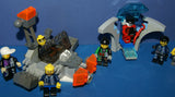 8 LEGO ALPHA TEAM NOW RARE RETIRED MINIFIGURES: CRUNCH WITH DYNAMITE TORSO, CHARGE, CAM GIRL, RADIA, OGEL MINION COMMANDER WITH SKELETON FACE, ETC... PLUS 2 BUILDS:  THRONE, ARMORED VEHICLE (111 PCS) ITEM 58