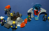 8 LEGO ALPHA TEAM NOW RARE RETIRED MINIFIGURES: CRUNCH WITH DYNAMITE TORSO, CHARGE, CAM GIRL, RADIA, OGEL MINION COMMANDER WITH SKELETON FACE, ETC... PLUS 2 BUILDS:  THRONE, ARMORED VEHICLE (111 PCS) ITEM 58