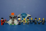 8 LEGO ALPHA TEAM NOW RARE RETIRED MINIFIGURES: CRUNCH WITH DYNAMITE TORSO, CHARGE, CAM GIRL, RADIA, OGEL MINION COMMANDER WITH SKELETON FACE, ETC... PLUS 2 BUILDS:  THRONE, ARMORED VEHICLE (111 PCS) ITEM 58