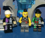 8 LEGO ALPHA TEAM NOW RARE RETIRED MINIFIGURES: CRUNCH WITH DYNAMITE TORSO, CHARGE, CAM GIRL, RADIA, OGEL MINION COMMANDER WITH SKELETON FACE, ETC... PLUS 2 BUILDS:  THRONE, ARMORED VEHICLE (111 PCS) ITEM 58