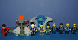 8 LEGO ALPHA TEAM NOW RARE RETIRED MINIFIGURES: CRUNCH WITH DYNAMITE TORSO, CHARGE, CAM GIRL, RADIA, OGEL MINION COMMANDER WITH SKELETON FACE, ETC... PLUS 2 BUILDS:  THRONE, ARMORED VEHICLE (111 PCS) ITEM 58