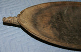 Old Unique Sing-Sing Festival Ceremonial Hand Carved Bowl, Large Platter to serve Betel, Lime, Sago & Grub during Initiations, Rites of passage, Wars victories, Weddings, 24" Long, Ramu River, Papua New Guinea. Item 60A19. Mid to Late 20th C.