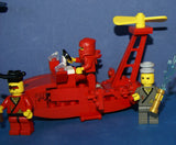 1998-2009 VERY RARE RETIRED LEGO MFS: 11 HARD TO FIND NINJAS CAS049, CAS050, CAS052, CAS053, CAS054 & SAMURAI CAS055 MINIFIGURES WITH ACCESSORIES, 3 BUILDS: AIRBOAT, BARBECUE, CHINATOWN GATEWAY (131 PCS) KIT 62