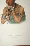 1848 Original Hand colored lithograph of Young Mahaskah (White Cloud) an Ioway Chief from the first octavo edition of McKenney & Hall’s History of the Indian Tribes of North America