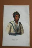 1848 Original Hand colored lithograph of Tooan-Tuh, A Cherokee Chief, plate 72, from the octavo edition of McKenney & Hall’s History of the Indian Tribes of North America (TOOANTUH)