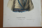 1848 Original Hand colored lithograph of Tooan-Tuh, A Cherokee Chief, plate 72, from the octavo edition of McKenney & Hall’s History of the Indian Tribes of North America (TOOANTUH)