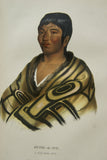 1858 Original Hand colored lithograph STUM-A-NU, A FLAT HEAD BOY, from the octavo edition of McKenney & Hall’s History of the Indian Tribes of North America (STUMANU)