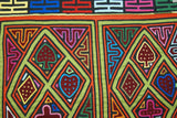 1980's Kuna Indian Folk Art Mola Blouse Panel from San Blas Islands, Panama. Hand-stitched Reverse Applique: Deck of Cards Motif 16" x 12"  (61B)