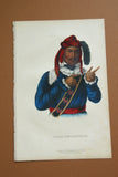 1855 Original Hand colored lithograph of  ITCHO-TUSTENNUGGEE (ITCHOTUSTENNUGGEE)  from the octavo edition of McKenney & Hall’s History of the Indian Tribes of North America