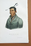 1848 Original Hand colored lithograph of KA-TA-WA-BE-DA (KATAWABEDA), plate 44, A CHIPPEWAY CHIEF, from the octavo edition of McKenney & Hall’s History of the Indian Tribes of North America