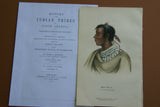 1858 Original Hand colored lithograph of  Me-te-a (Metea), a Pottawatimie chief, from the octavo edition of McKenney & Hall’s History of the Indian Tribes of North America