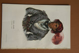 1848 Original Hand colored lithograph of TAH-CHEE, A CHEROKEE CHIEF, (TAHCHEE), Plate 93, from the octavo edition of McKenney & Hall’s History of the Indian Tribes of North America