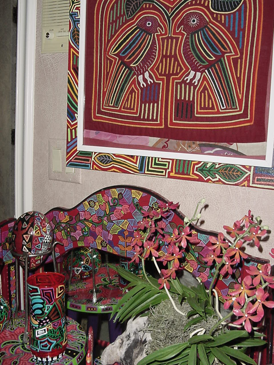 Kuna Indian Folk Art Mola Blouse Panel from San Blas Islands