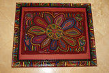 Kuna Indian Folk Art Mola blouse panel from San Blas Islands, Panama. Hand stitched Applique: Musical Maracas 15.75" x 12.5" (15A)