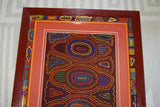 Kuna Indian Folk Art Mola Blouse Panel from San Blas Islands, Panama. Hand Stitched Reverse Applique:  Geometric Abstract Bows Motif 16.5" x 12"(44B)