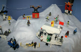 CUSTOM LEGO SET, ARTIC BLAST: 835 PCS, 28 NOW RARE RETIRED MINIFIGURES (1982-2010), SKI PATROL, SKIERS, SNOWBOARDERS, POLAR BEAR, IGLOO, CABLE CARS, OBSERVATION TOWER, 8 VEHICLES, SOME SNOW MOBILES, SNACK BAR, CELL TOWERS, OCTON STATION ETC... (KIT 17)