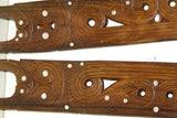 SOUTH PACIFIC MELANESIAN ART: DELICATELY HAND CARVED LARGE  SERVING TOOLS, USTENSILS WITH INSERTS OF MOTHER OF PEARL, COLLECTED IN THE LATE 1900’S. OCEANIC ART, KULA TRADE, MASSIM REGION, PAPUA NEW GUINEA’S REMOTE ISLANDS.
