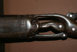 Oceanic Art Detailed Lacy Dragon Ebony Totem Twirled Amulet Chief Art Staff 1A34