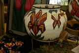 Highly Collectible & Unique (DARIEN RAINFOREST ART, PANAMA)DARIEN RAINFOREST PANAMA MUSEUM QUALITY INTRICATE MINUSCULE WEAVING COLORFUL Museum Wounaan Indian Hosig Di Masterpiece Artist Basket Orchids Flowers Butterfly Designer Collector Decor A29