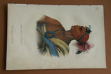 1855 Original Hand colored lithograph of TAH-COL-O-QUOIT, from the octavo edition of McKenney & Hall’s History of the Indian Tribes of North America TAHCOLOQUOIT