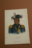 1855 Original Hand colored lithograph of WA-BAUN-SEE, A POTTAWATIMIE from the octavo edition of McKenney & Hall’s History of the Indian Tribes of North America (WABAUNSEE)