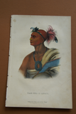 1855 Original Hand colored lithograph of TAH-COL-O-QUOIT, from the octavo edition of McKenney & Hall’s History of the Indian Tribes of North America TAHCOLOQUOIT