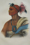 1855 Original Hand colored lithograph of TAH-COL-O-QUOIT, from the octavo edition of McKenney & Hall’s History of the Indian Tribes of North America TAHCOLOQUOIT