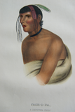 1855 Original Hand colored lithograph of JACK-O-PA (JACKOPA), CHIPPEWA CHIEF, from the octavo edition of McKenney & Hall’s History of the Indian Tribes of North America